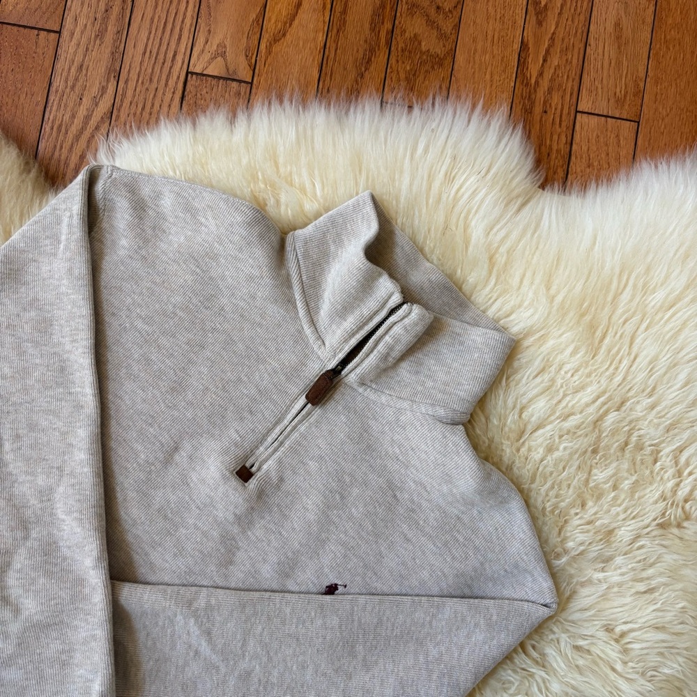 Ralph Lauren Oatmeal Pullover Zip Up Sweater